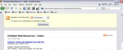 Firefox 3 RSS Subscription