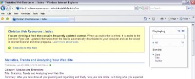 Internet Explorer 7 RSS Subscription