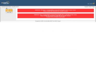 Warnings in administration control panel